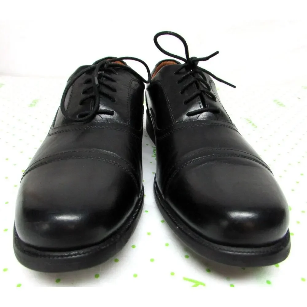 Clarks Collection men's size 11.5 M black leather oxfords dress shoes lace up